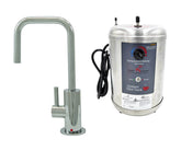 Hot Water Faucet with Contemporary Round Body & Handle (90° Spout) & Little Gourmet® Premium Hot Water Tank